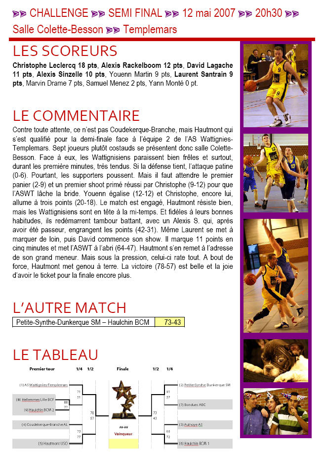 1/2 finale du Challenge
